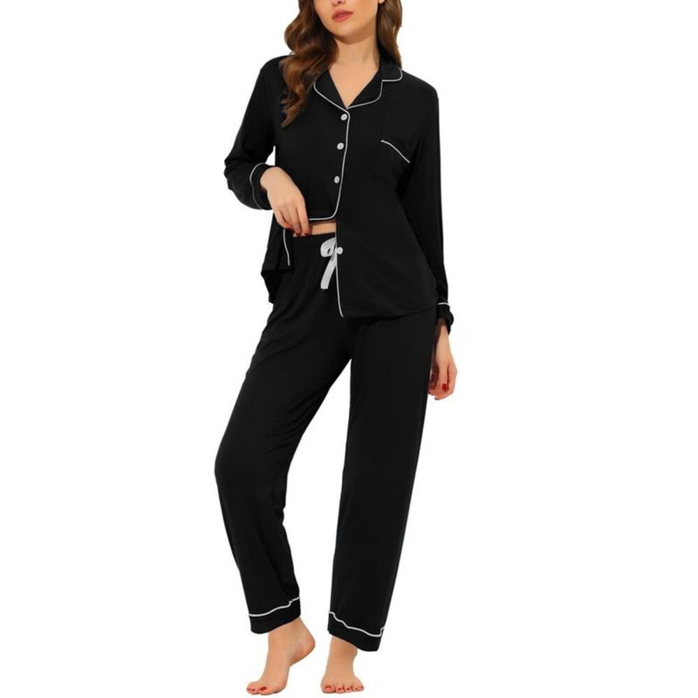 cheibear Women's Long Sleeves Button Down Top